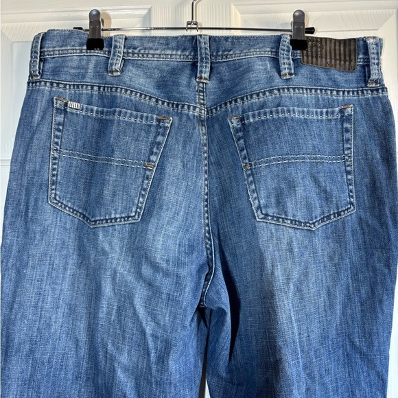 Nat Nast Jeans Mens 38x34 Blue Maverick Straight Medium Wash Faded Luxury Denim - Picture 8 of 11